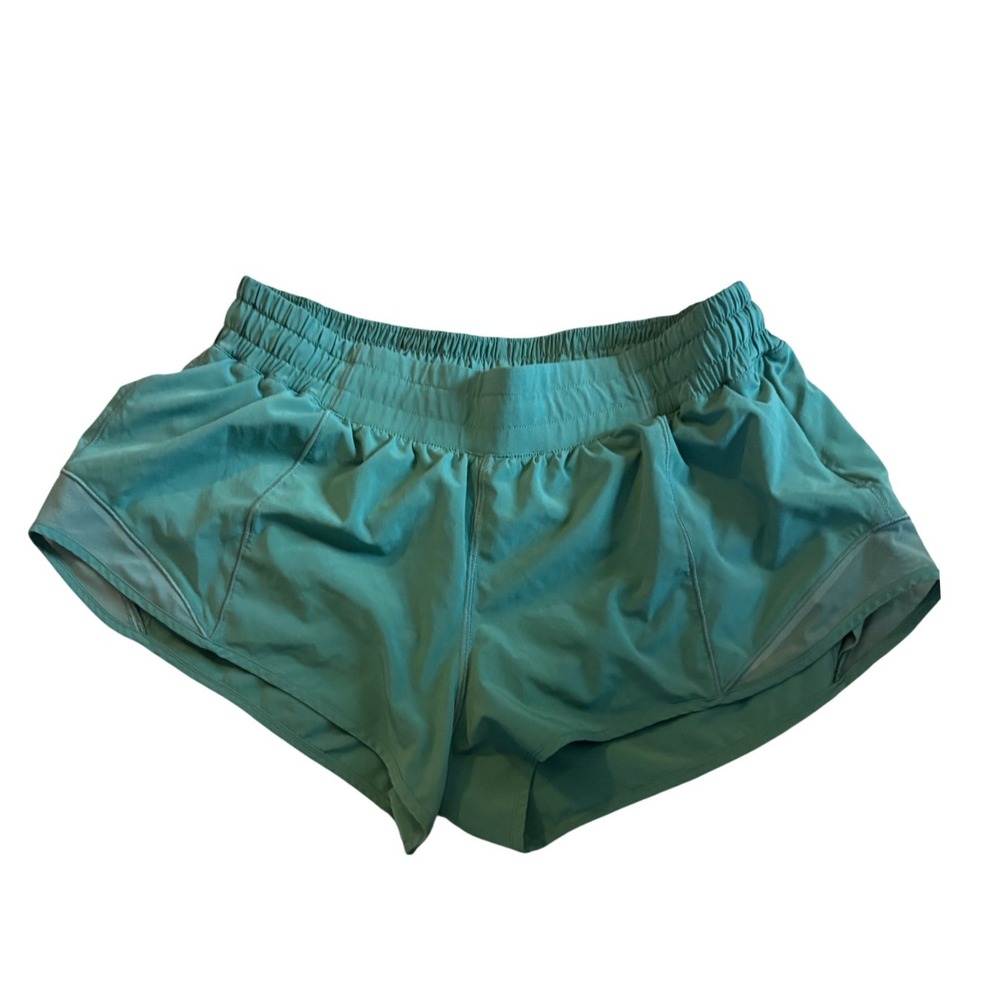 Lululemon Hotty Hot Lined Shorts Teal Green Running‎ Training Womens 10